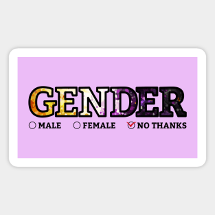 Gender? No thanks. Magnet